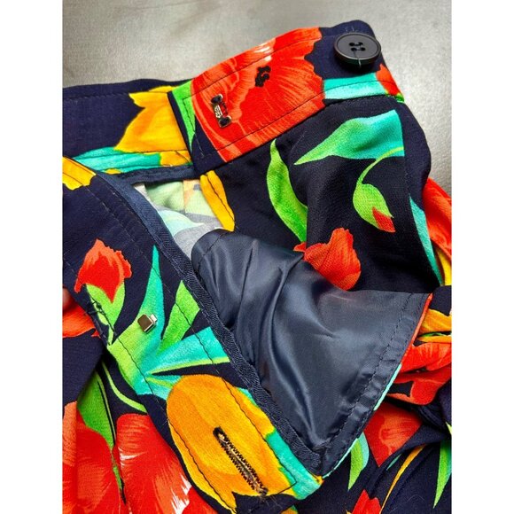 VINTAGE EVAN-PICONE FLORAL PRINT A-LINE DESIGNER SKIRT UNION MADE USA PRINT 10 - Picture 6 of 7
